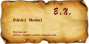 Bánki Noémi névjegykártya